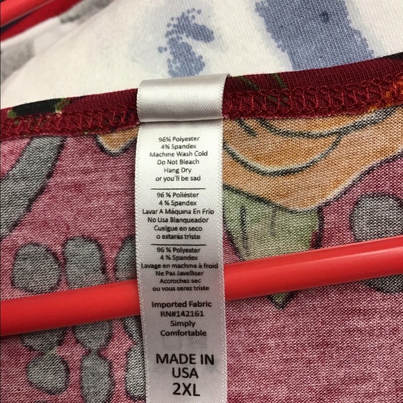 LuLaRoe women’s tunic  2XL  red - Picture 3 of 6